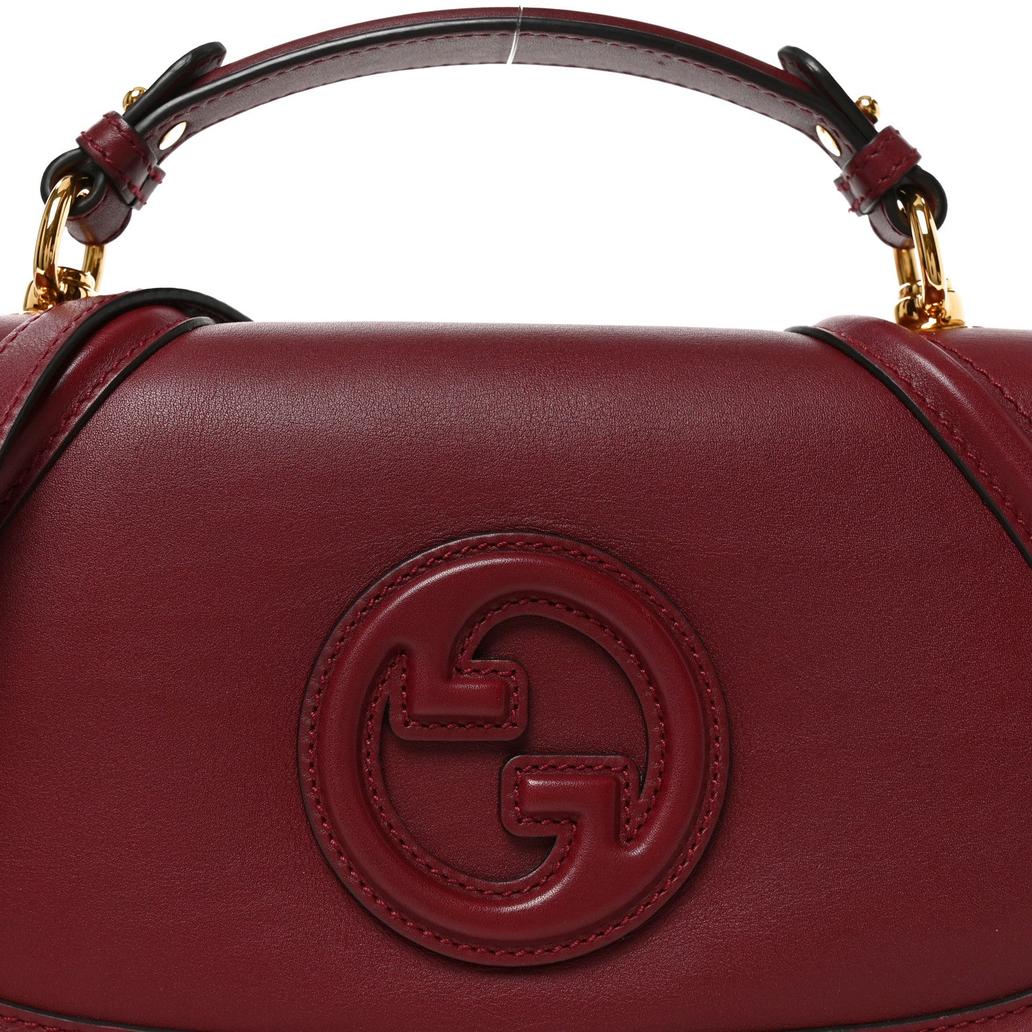 Gucci Roxy Calfskin Medium Blondie Top Handle Bag Rosso Ancora 8 of 10