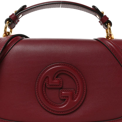 Gucci Roxy Calfskin Medium Blondie Top Handle Bag Rosso Ancora 8 of 10