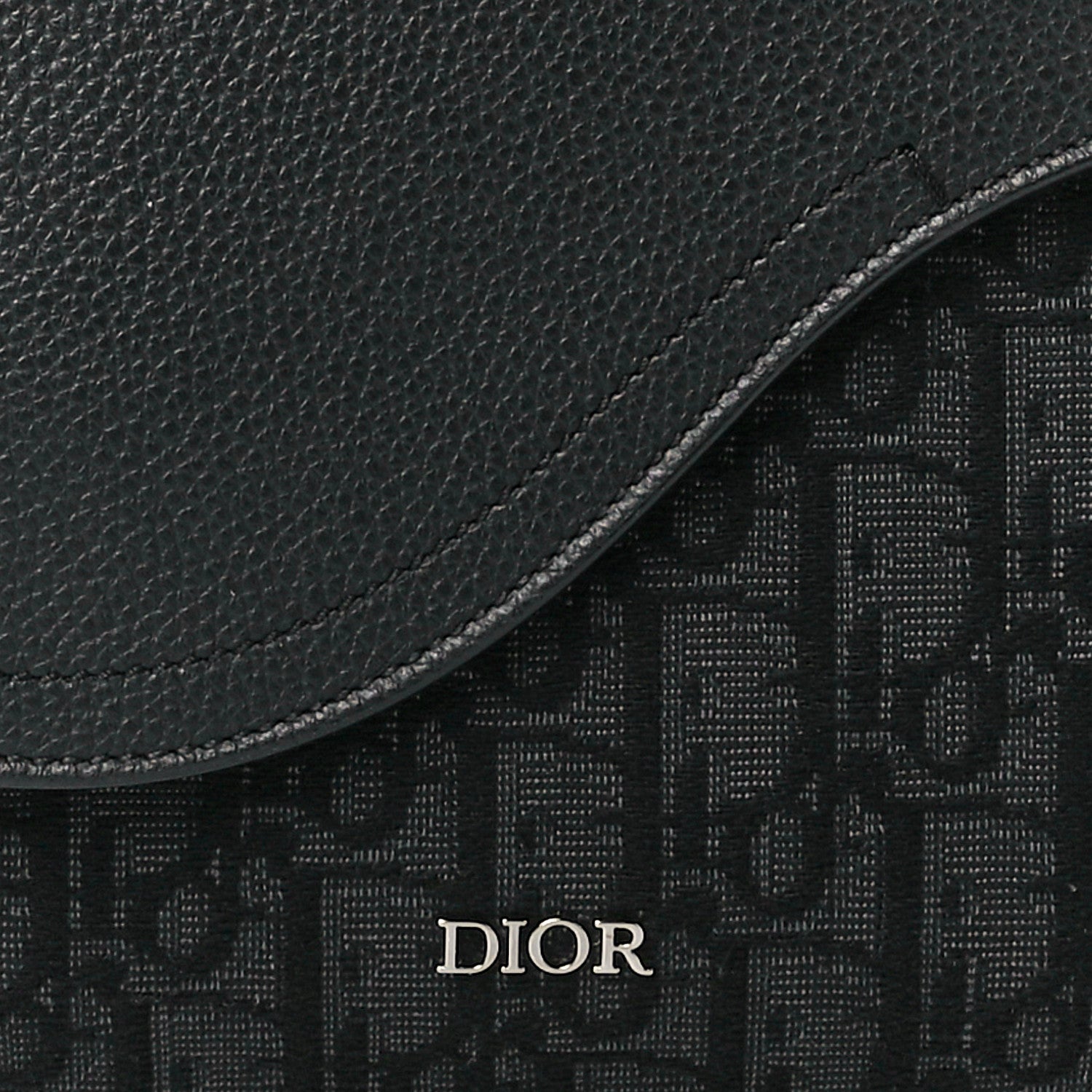 Christian Dior Grained Calfskin Oblique Mini Saddle Messenger Black 8 of 12