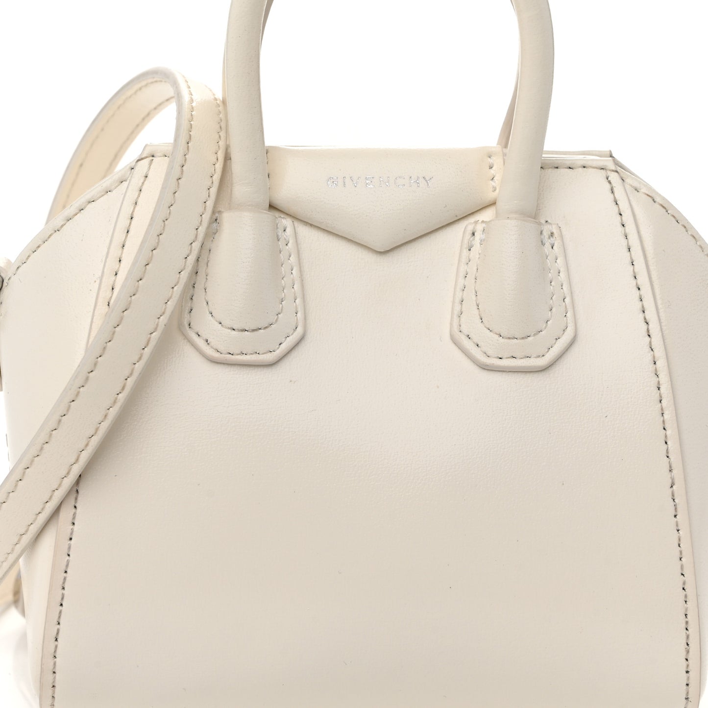 Shiny Lord Calfskin Micro Antigona Ivory