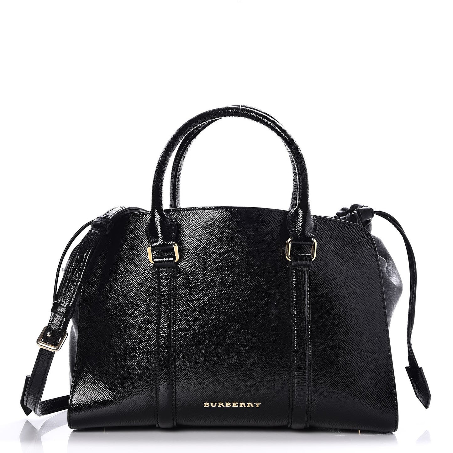 Patent Calfskin Medium Dinton Tote Black