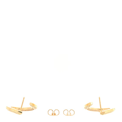 Tiffany 18K Yellow Gold Diamond T1 Open Hoop Earrings 3 of 5