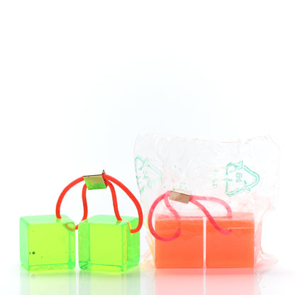 Louis Vuitton Resin Fluo Robert Wilson Hair Cubes Green Orange 2 of 3