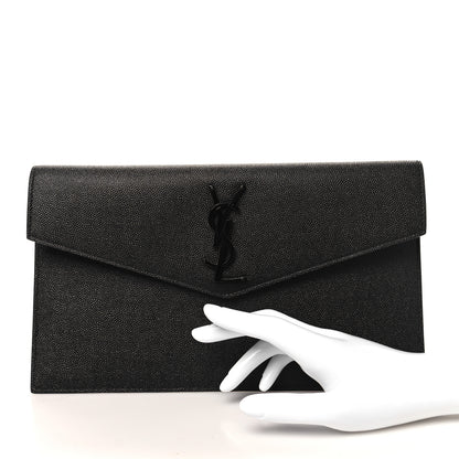 Saint Laurent Grain De Poudre Uptown Pouch Black 2 of 7