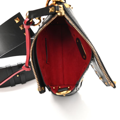 Valentino Garavani Grainy Calfskin Small Rockstud Hype Shoulder Bag Black 5 of 10