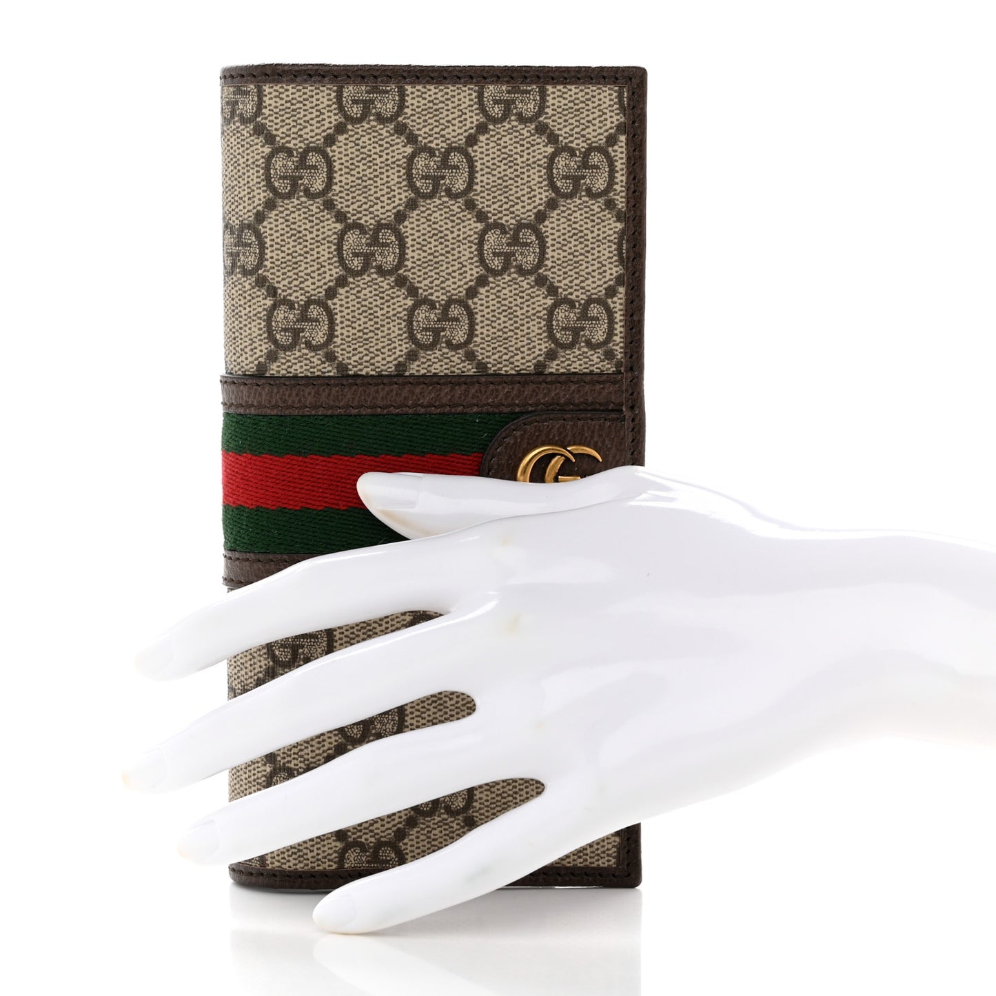 GG Supreme Monogram Web Mens Ophidia Long Wallet Beige New Acero