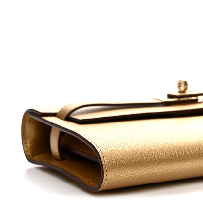 Hermes Metallic Chevre Chamkilight Kelly Wallet To Go Dore 9 of 11