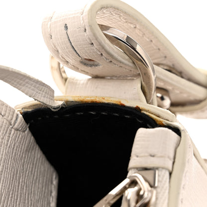 Off-White Calfskin Diag Flap Bag White Black 10 of 13
