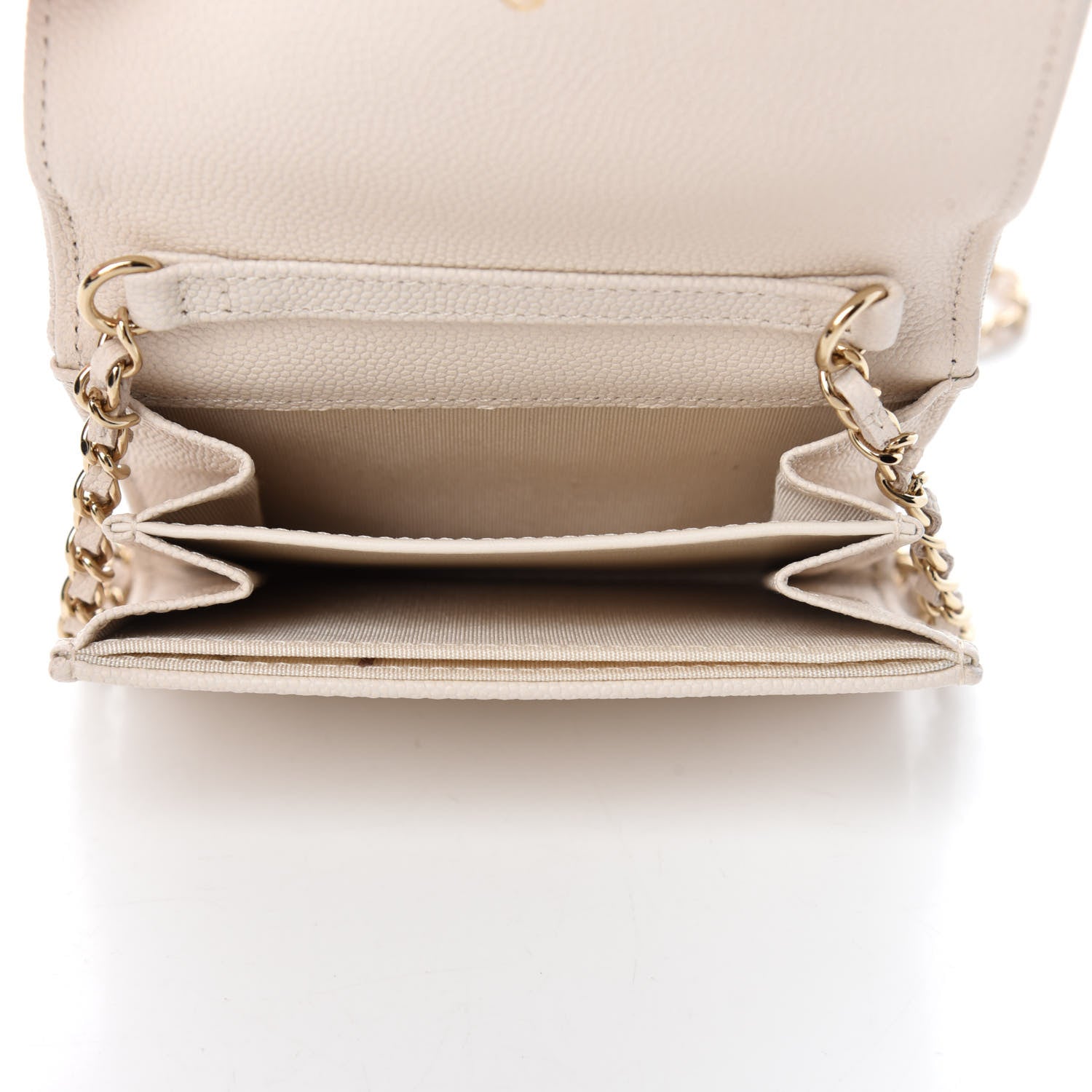 Chanel Caviar Quilted Vintage Mademoiselle Card Holder On Chain White 5 of 11