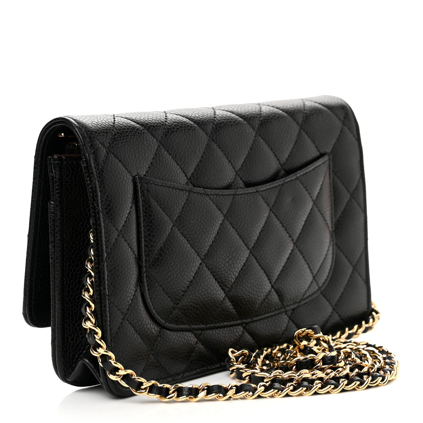 Caviar Quilted Wallet On Chain WOC Black
