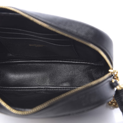 Saint Laurent Grain De Poudre Matelasse Monogram Mini Lou Camera Bag Black 5 of 11