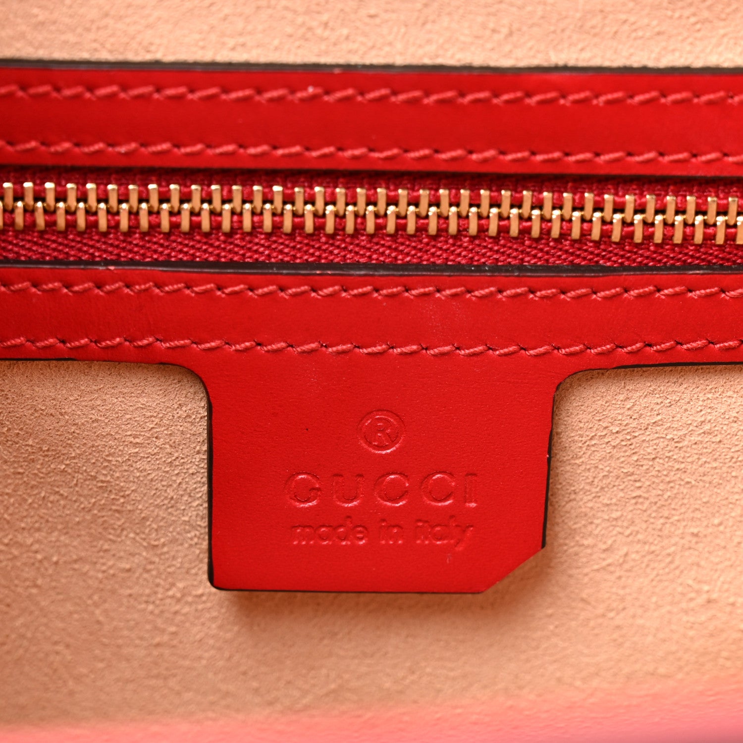 Gucci Guccissima Signature Small Padlock Top Handle Bag Hibiscus Red 6 of 17