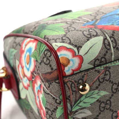 Gucci GG Supreme Monogram Tian Small Boston Beige Multicolor Red 10 of 11