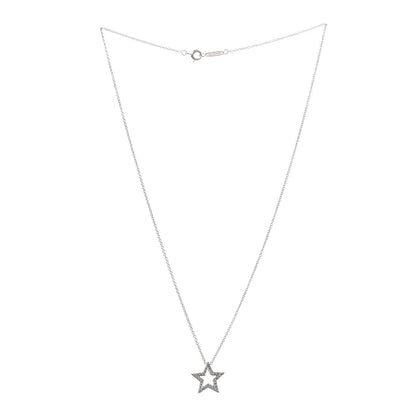Tiffany Platinum Diamond Star Pendant Necklace 3 of 6
