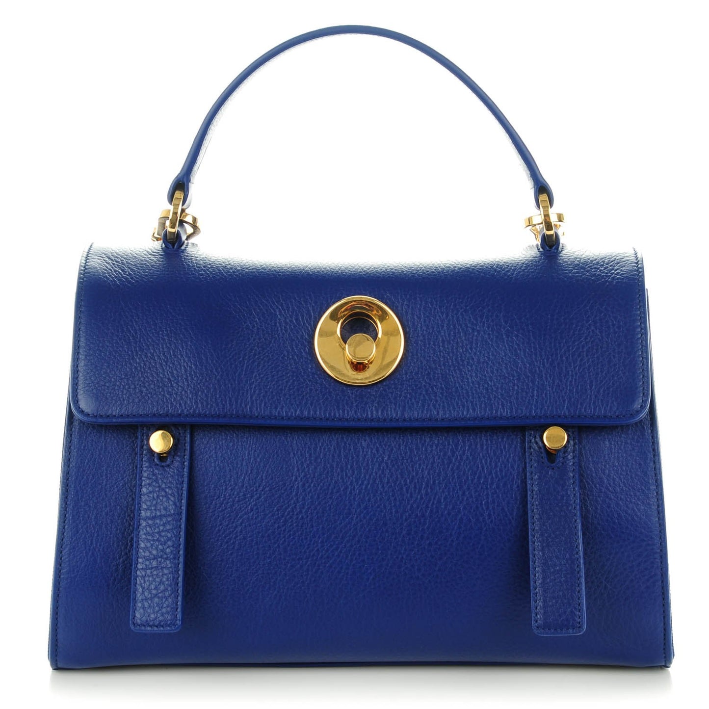 Calfskin Canvas Small Muse Two Blue