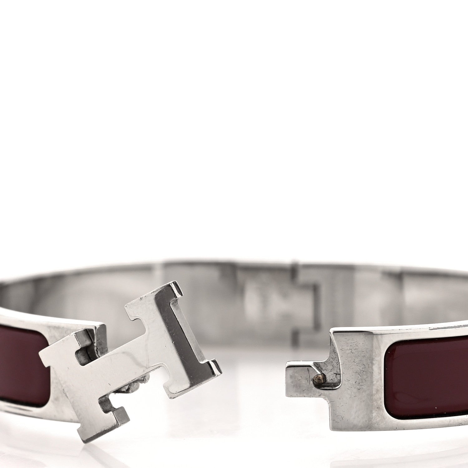 Hermes Enamel Narrow Clic Clac H Bracelet PM Bourgogne 4 of 5