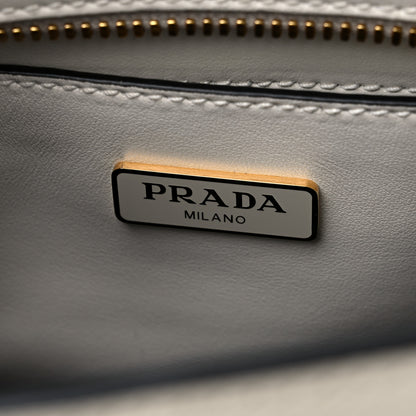 Prada Saffiano Soft Calfskin Mini Zippered Tote White 5 of 8