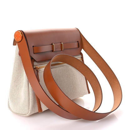 Hermes Military Toile Vache Hunter Herbag Zip Retourne 20 Ecru Beige Fauve 3 of 10