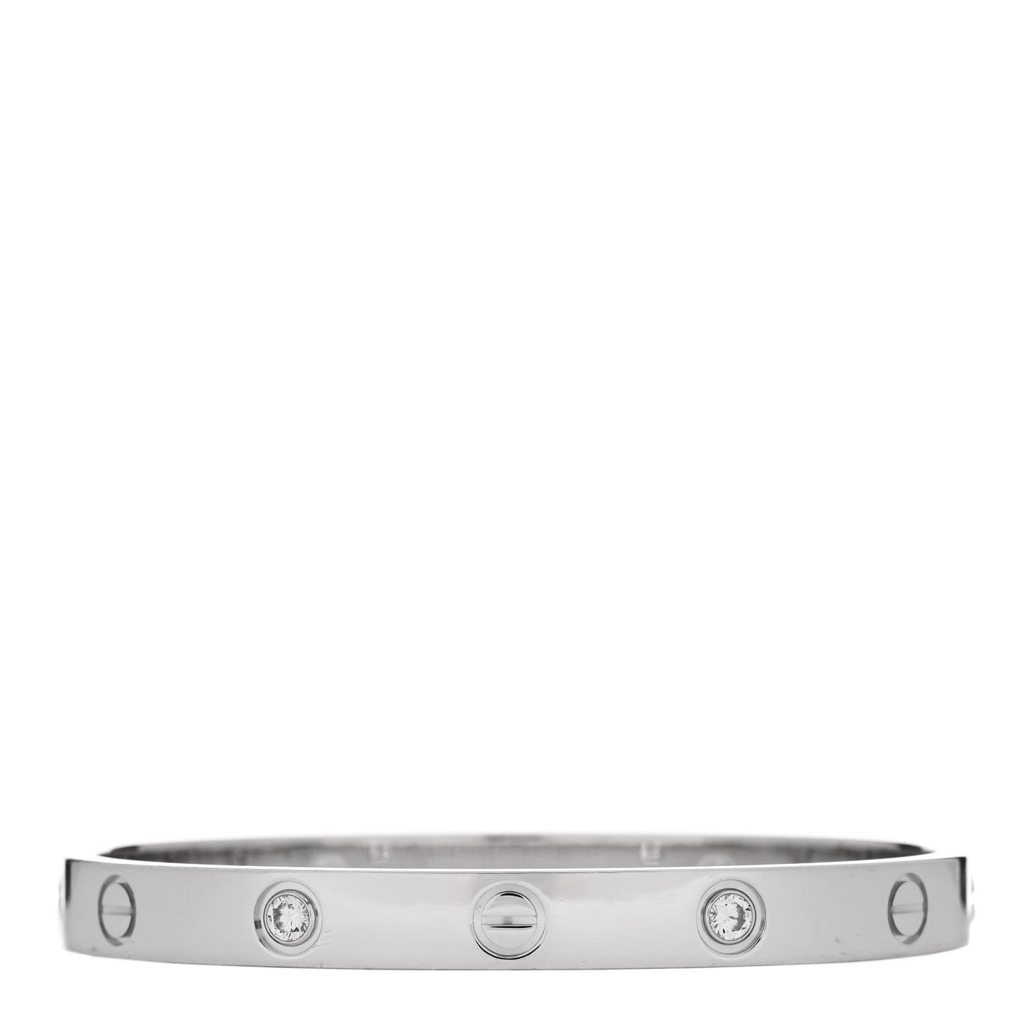 18K White Gold 4 Diamond LOVE Bracelet 16