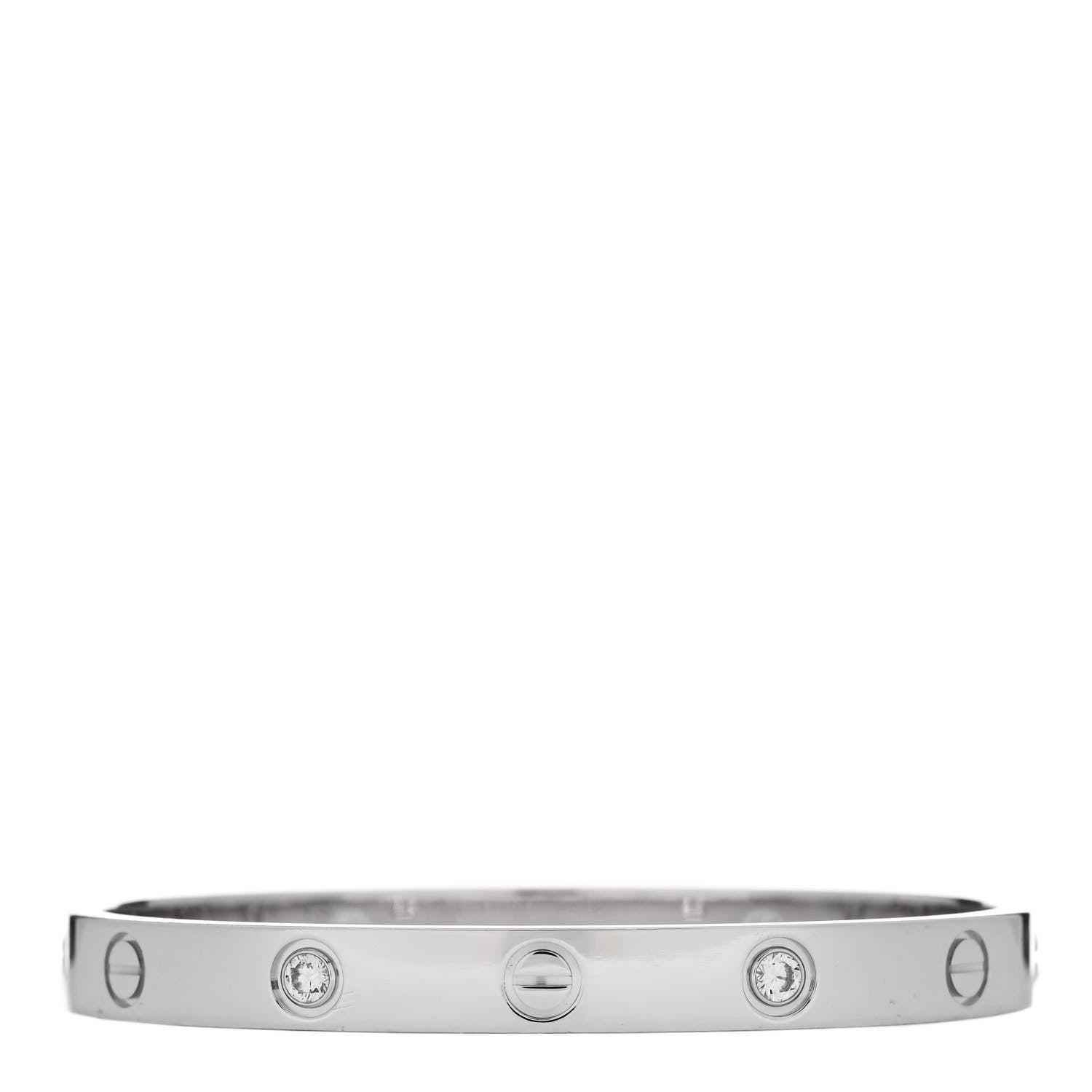 Cartier 18K White Gold 4 Diamond LOVE Bracelet 16 3 of 9