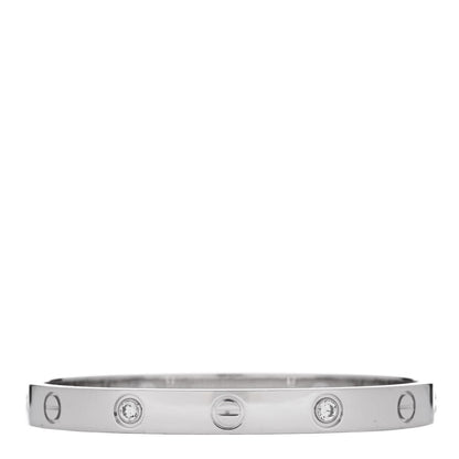 Cartier 18K White Gold 4 Diamond LOVE Bracelet 16 3 of 9