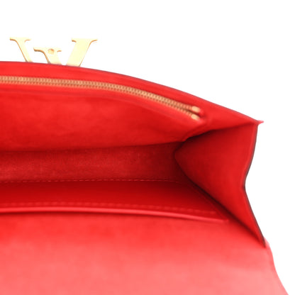 Louis Vuitton Calfskin Chain Louise MM Red 4 of 14