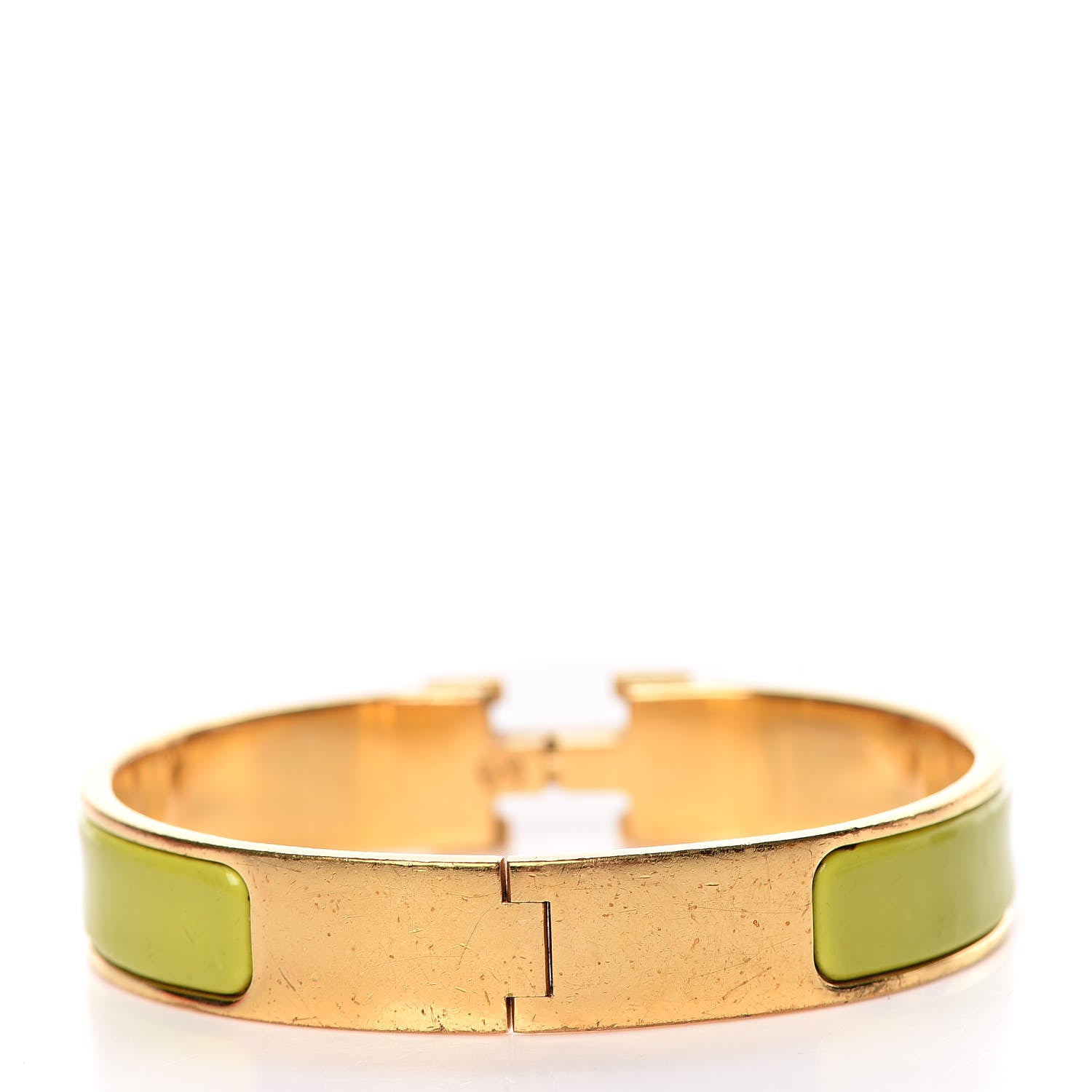 Hermes Enamel Narrow Clic Clac H Bracelet PM Vert Prairie 3 of 5