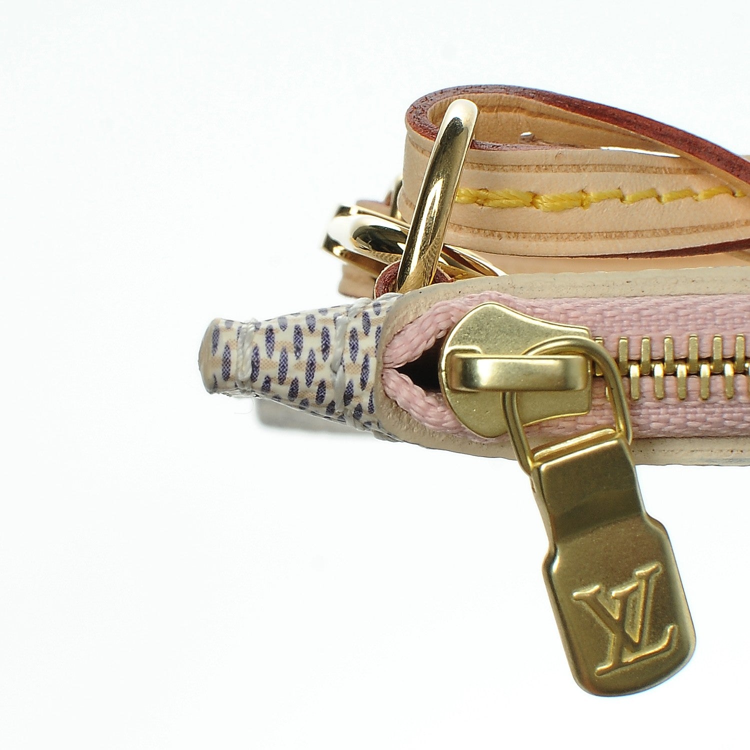Louis Vuitton Damier Azur Neverfull MM GM Pochette Rose Ballerine 8 of 9