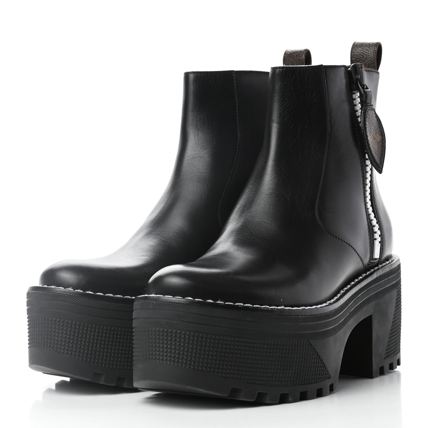 Louis Vuitton Calfskin Monogram Power Squad Flat Ankle Boots 36 Black 3 of 8