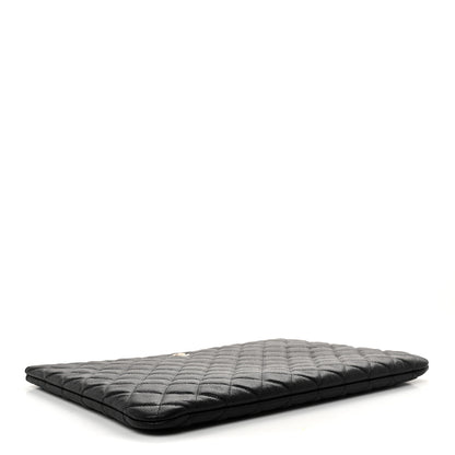 Chanel Caviar Quilted Large Cosmetic Case Black 4 of 7