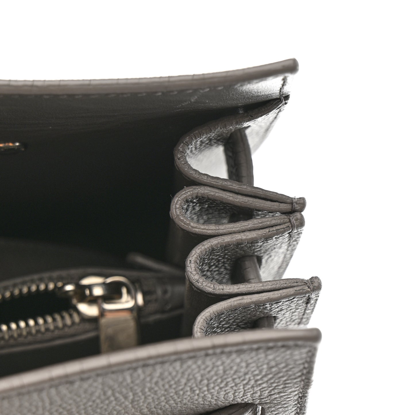 Grained Calfskin Small Sac De Jour Fog