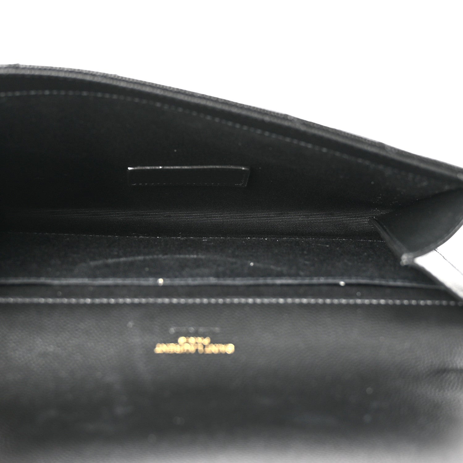 Saint Laurent Grain De Poudre Matelasse Chevron Monogram Envelope Clutch Black 5 of 9