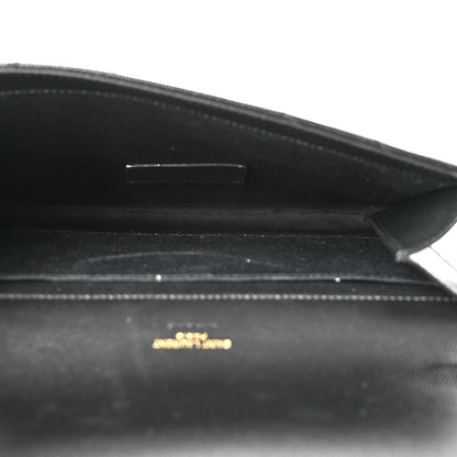 Saint Laurent Grain De Poudre Matelasse Chevron Monogram Envelope Clutch Black 5 of 9