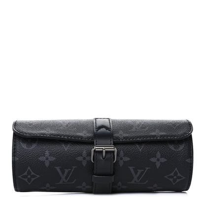 Louis Vuitton Monogram Eclipse 3 Watch Travel Case 1 of 8