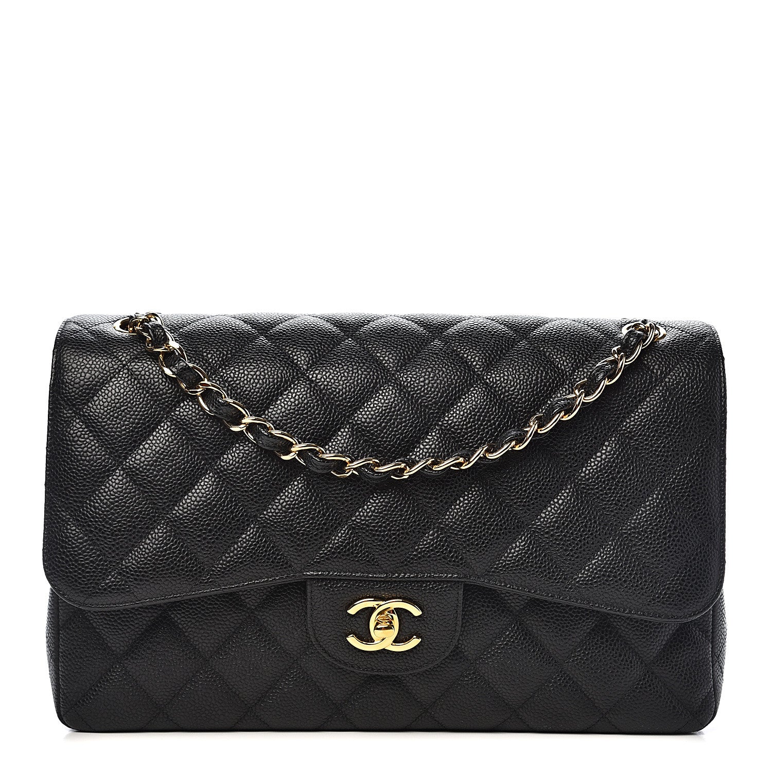 Chanel Caviar Quilted Jumbo Double Flap Black 1 of 11