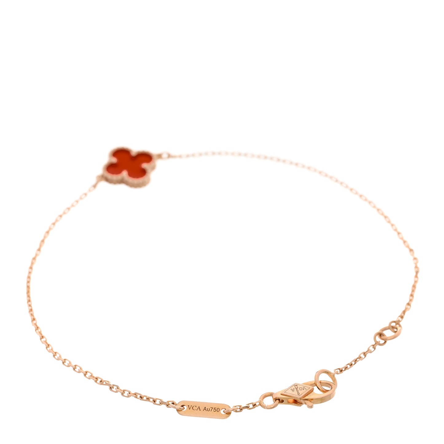 18K Rose Gold Carnelian Sweet Alhambra Bracelet