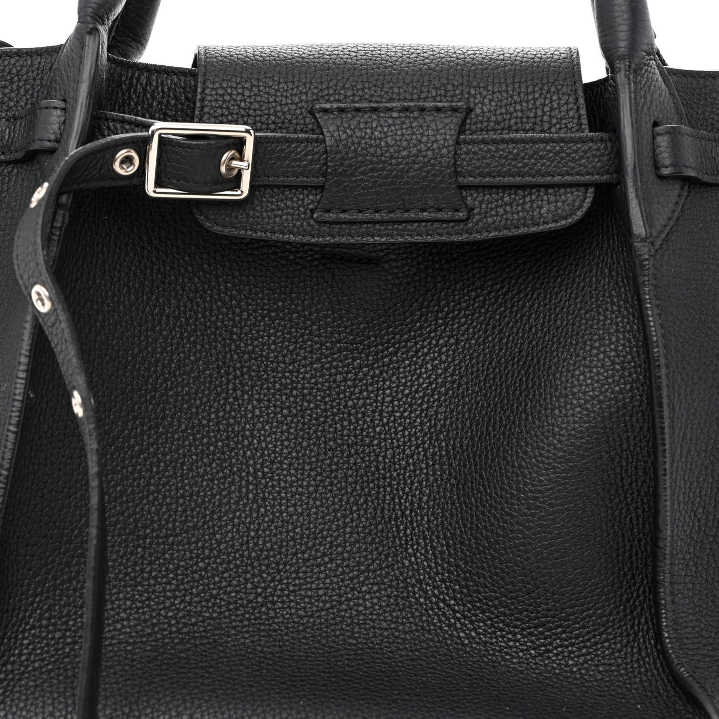 Supple Grained Calfskin Small Big Bag Black