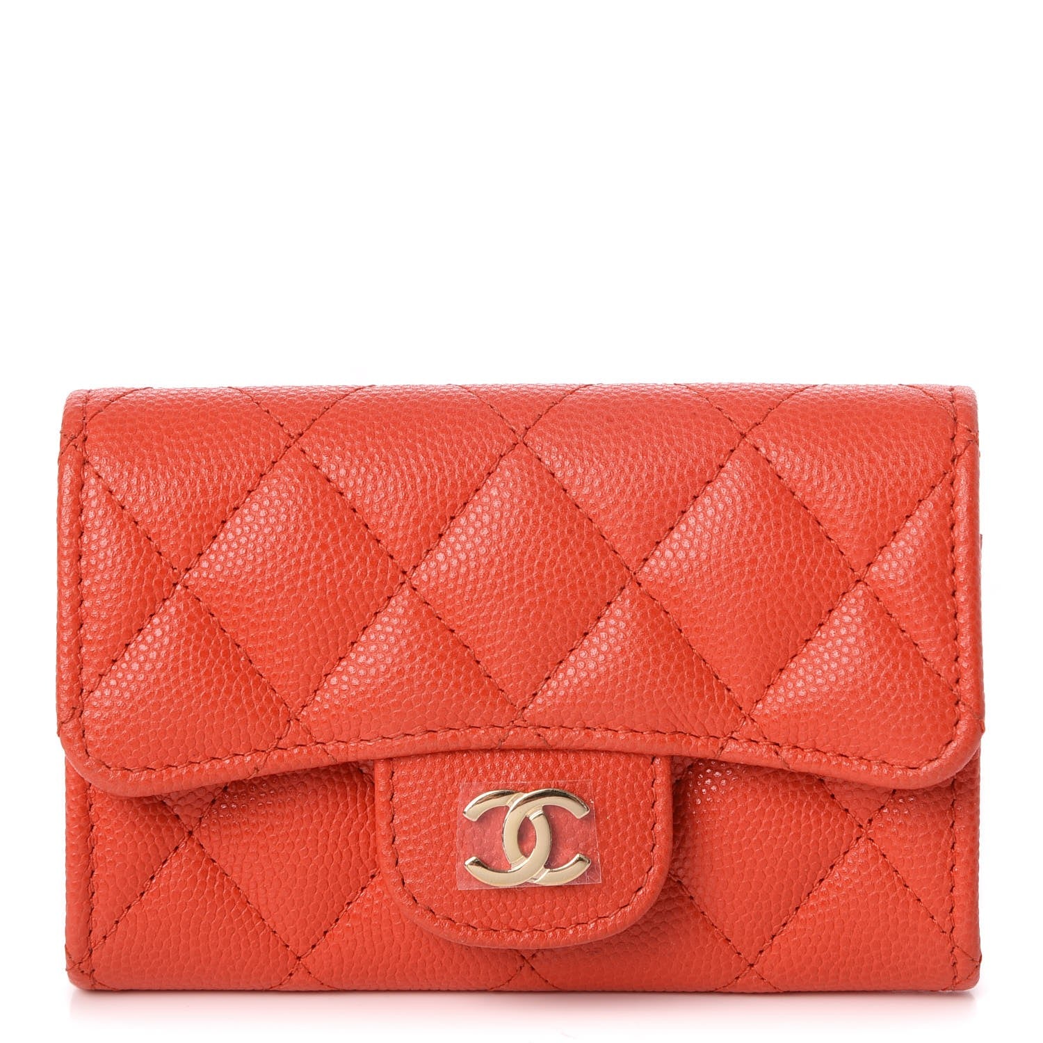 Chanel Caviar Quilted Flap Card Holder Red 1 of 9