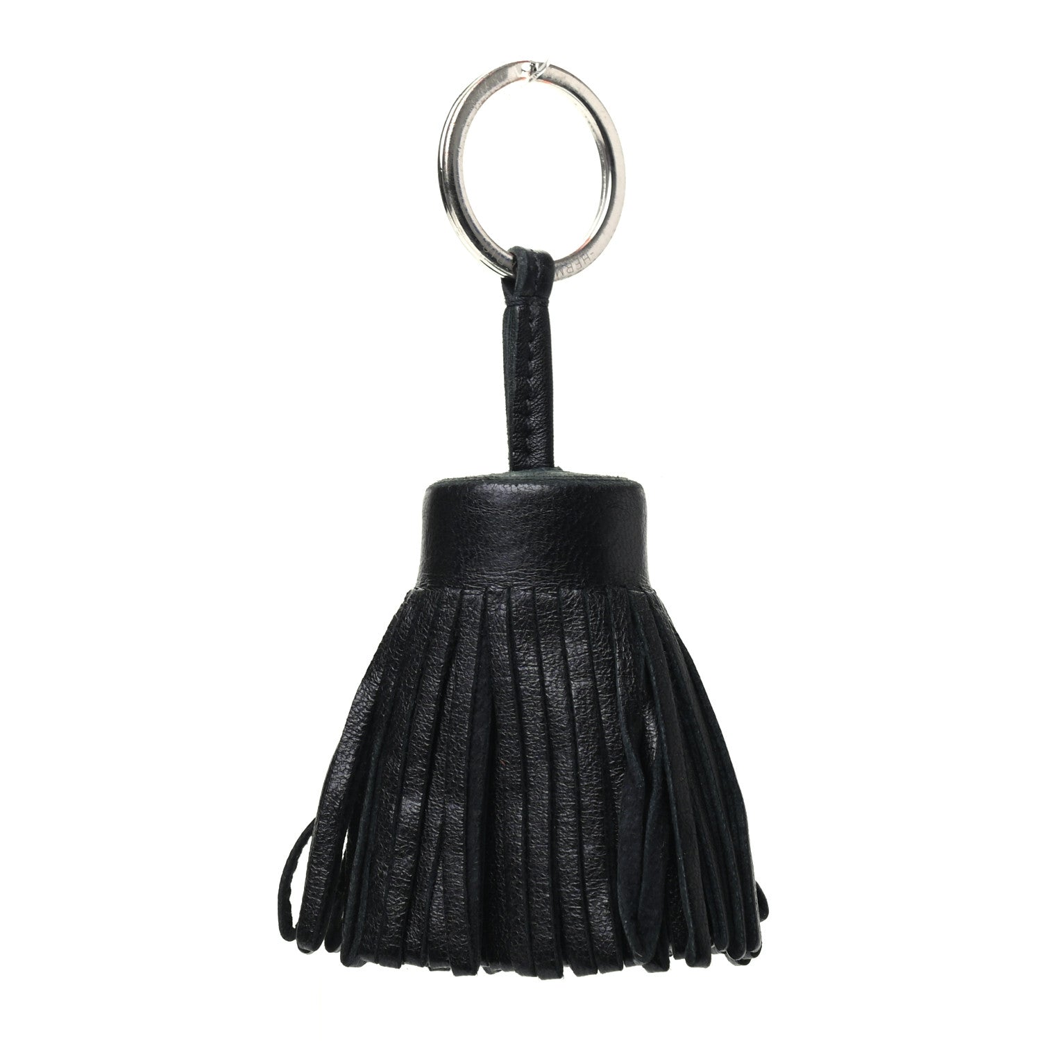 Hermes Lambskin Carmen Tassel Key Holder Black 1 of 2