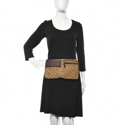 Gucci GG Monogram Double Pocket Belt Bag Dark Brown 2 of 12