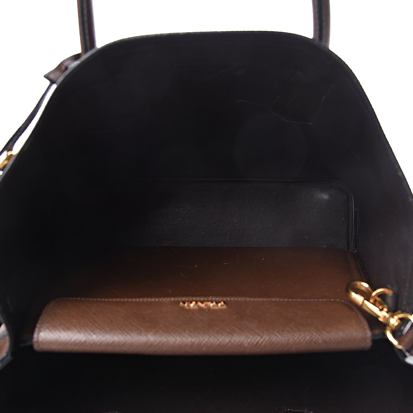 Saffiano Cuir Large Double Bag Cacao