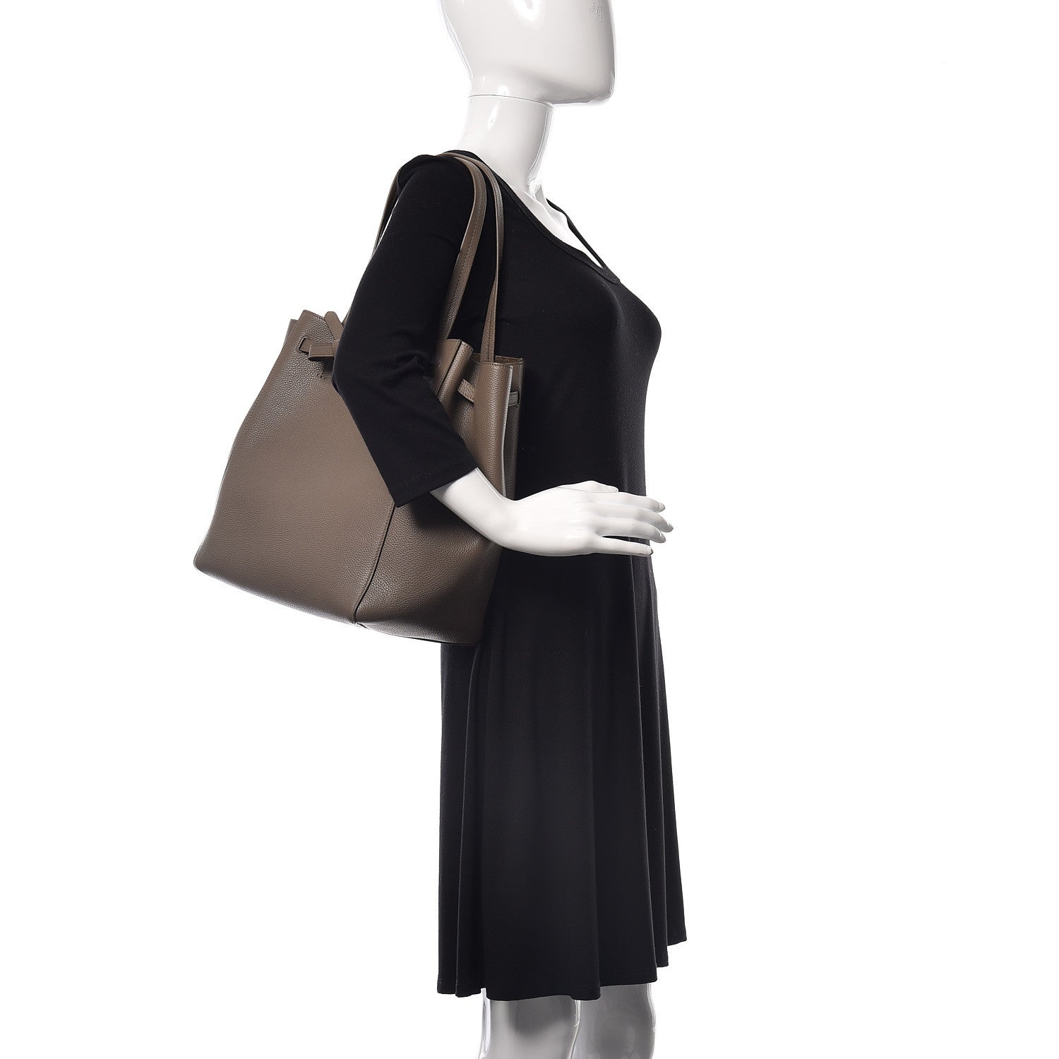 Celine Soft Grained Calfskin Small Belt Cabas Phantom Taupe 2 of 9