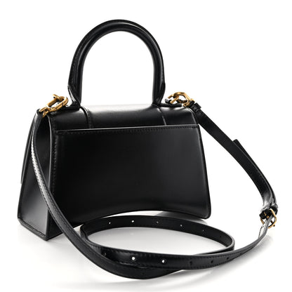 Balenciaga Shiny Box Calfskin Hourglass Top Handle Bag XS Black 3 of 9