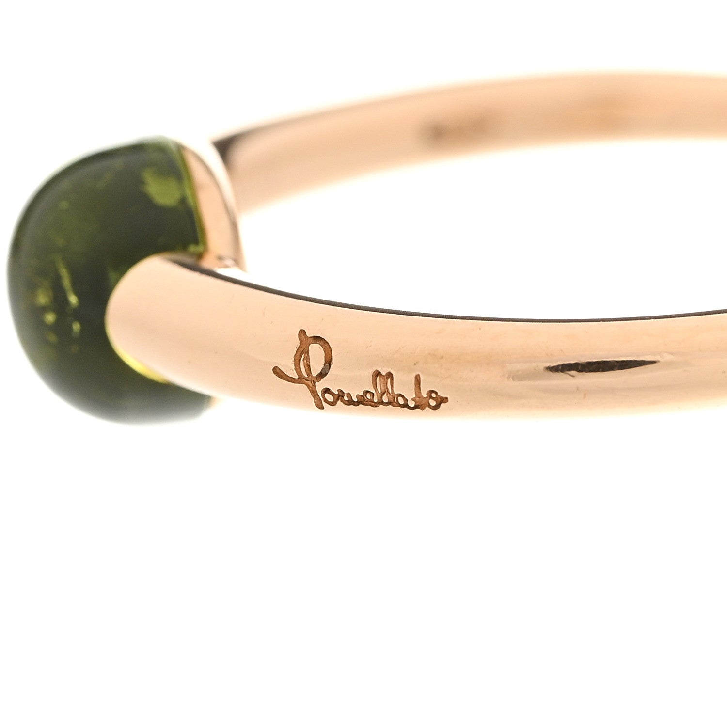 Pomellato 18K Rose Gold Peridot M'Ama Non M'Ama Ring 55 7.25 5 of 9