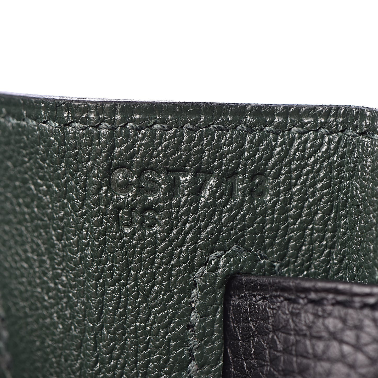 Togo Kelly Horseshoe Sellier 32 Black Vert Fonce