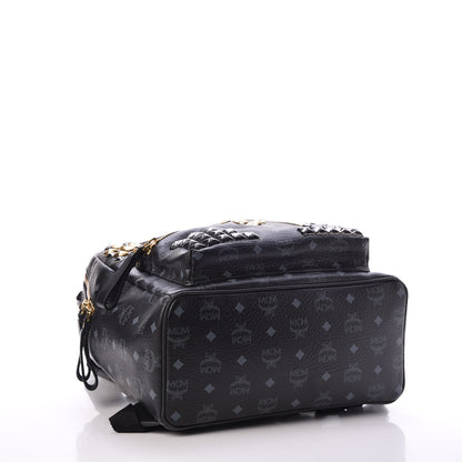 MCM Visetos Studded Medium Stark M Backpack Black 5 of 11