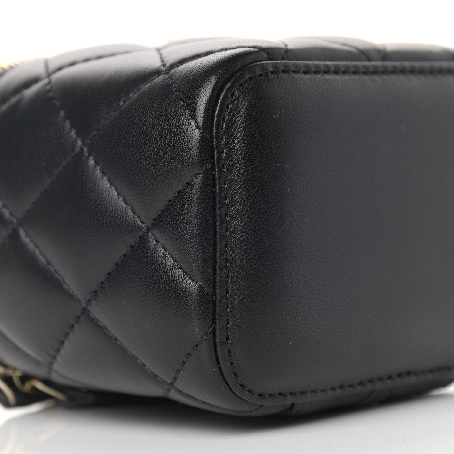 Chanel Lambskin Quilted Mini Pearl Crush Vanity Case With Chain Black 8 of 9