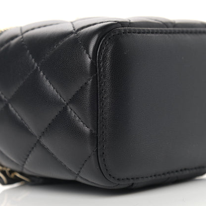 Chanel Lambskin Quilted Mini Pearl Crush Vanity Case With Chain Black 8 of 9