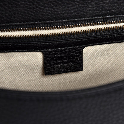 Gucci Calfskin Feline Medium GG Marmont Top Handle Bag Black 6 of 11