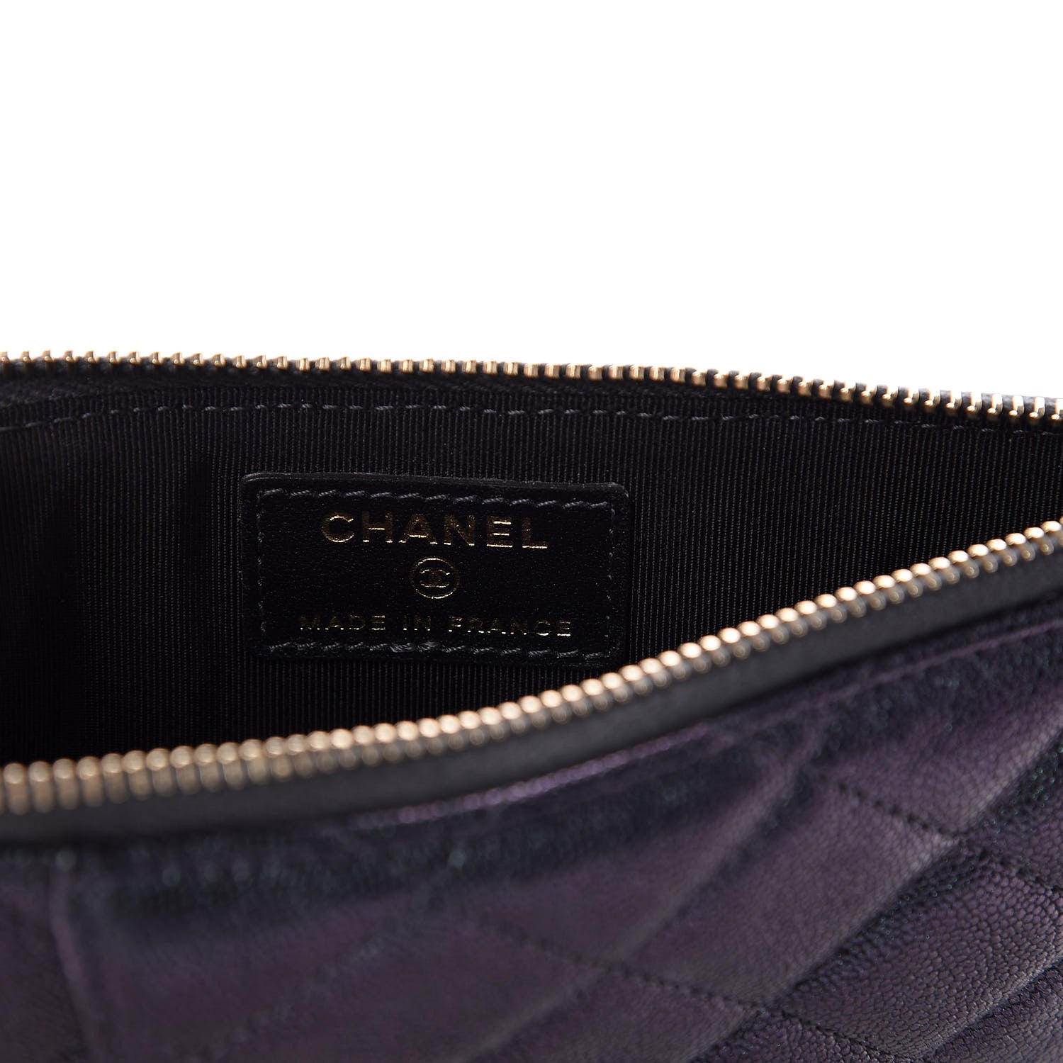 Chanel Iridescent Caviar Quilted Classic Flat Wallet Pouch Black 8 of 9